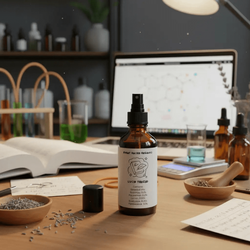 Aromatherapy Support Spray - Lucid Thread (For Focus and Mental Clarity) - Burnt Orchid Organics